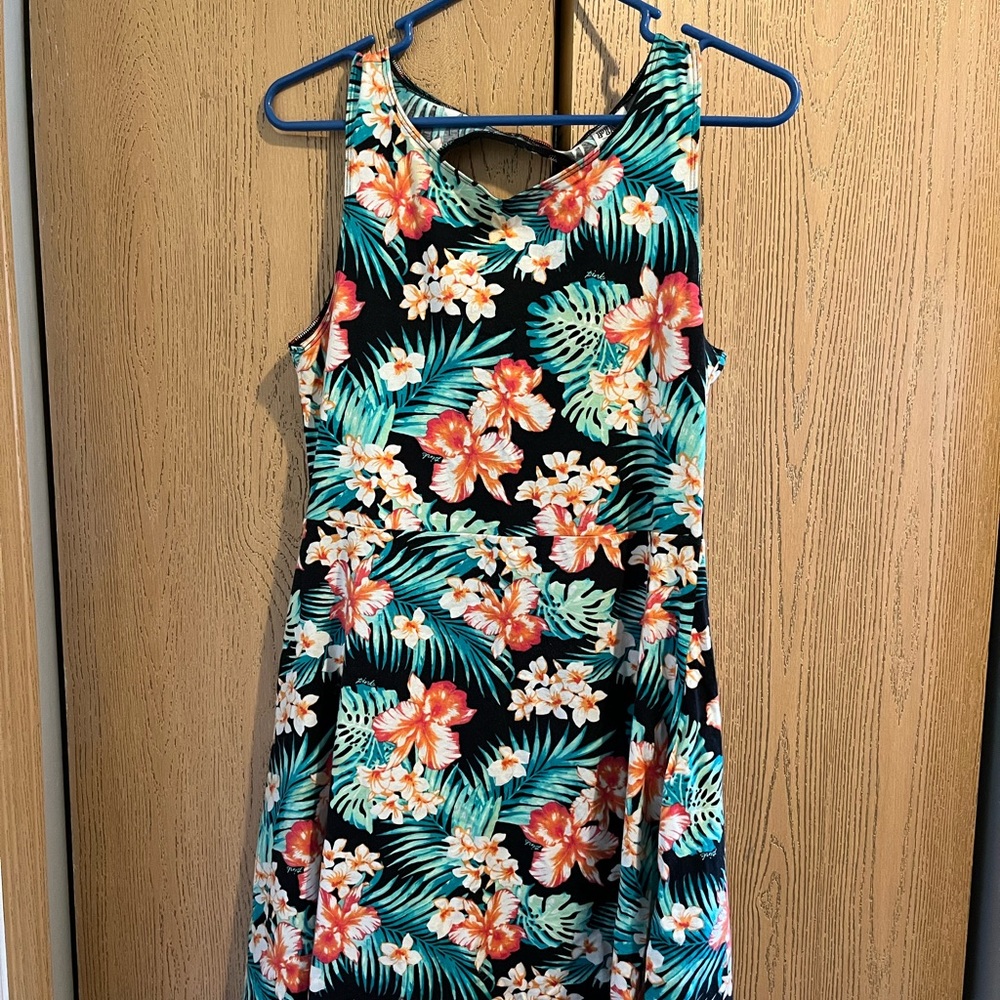 Tropical Print Skater Dress
